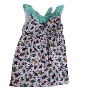 Smockingbird Girls Dress Multi Color Bug Beatle Print A Line Size 24M Ruffle